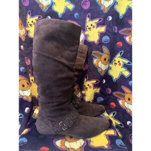Calvin Klein Moon Brown Suede Slouch Knee High Boots Women's Size 8.5 M
